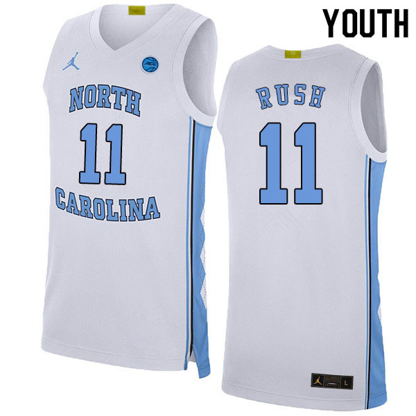 2020 Youth #11 Shea Rush North Carolina Tar Heels College Basketball Jerseys Sale-White